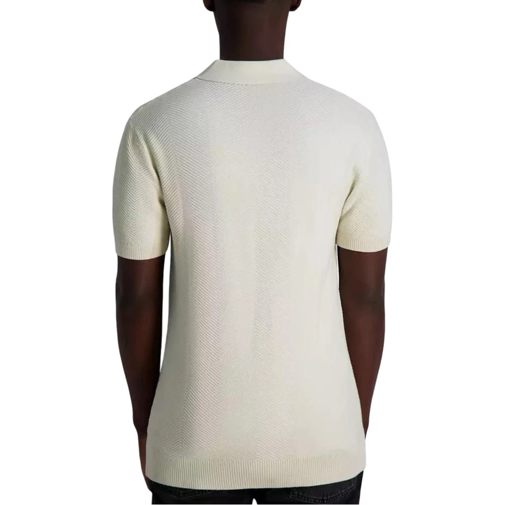 NWT Karl Lagerfeld Paris Textured Open Collar Polo - Picture 5 of 15